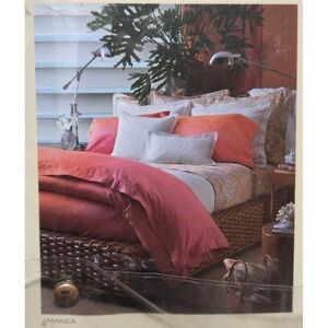 Ralph Lauren KING Bedskirt Jamaica Paisley Coral 100% Cotton New *Read*